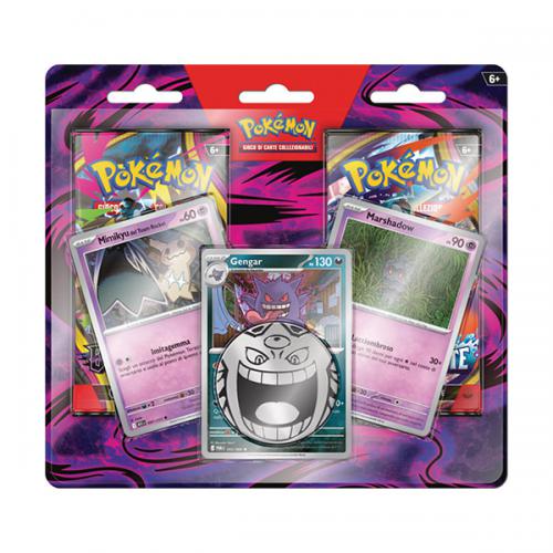 POKEMON Gengar Marshadow Mimikyu Gioco di Carte Collezionabili In Blister (x cm) ITA…x1